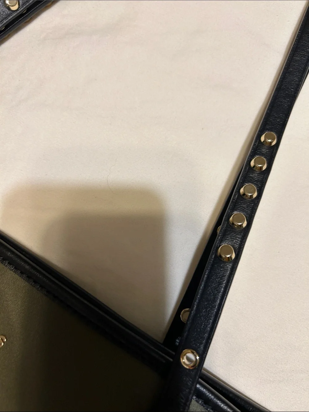 Michael Kors Olive Green Tote with Black Studded Straps